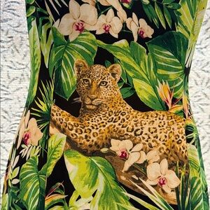 White House Black Market Tropical Print Maxi
Dress Leopard Jungle Pattern